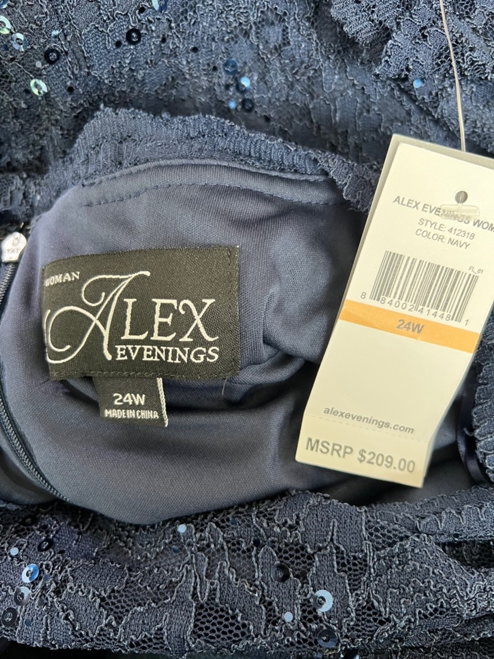Alex Evenings Mock Two-Piece A-Line Gown NWT Size 24W - Picture 8 of 8